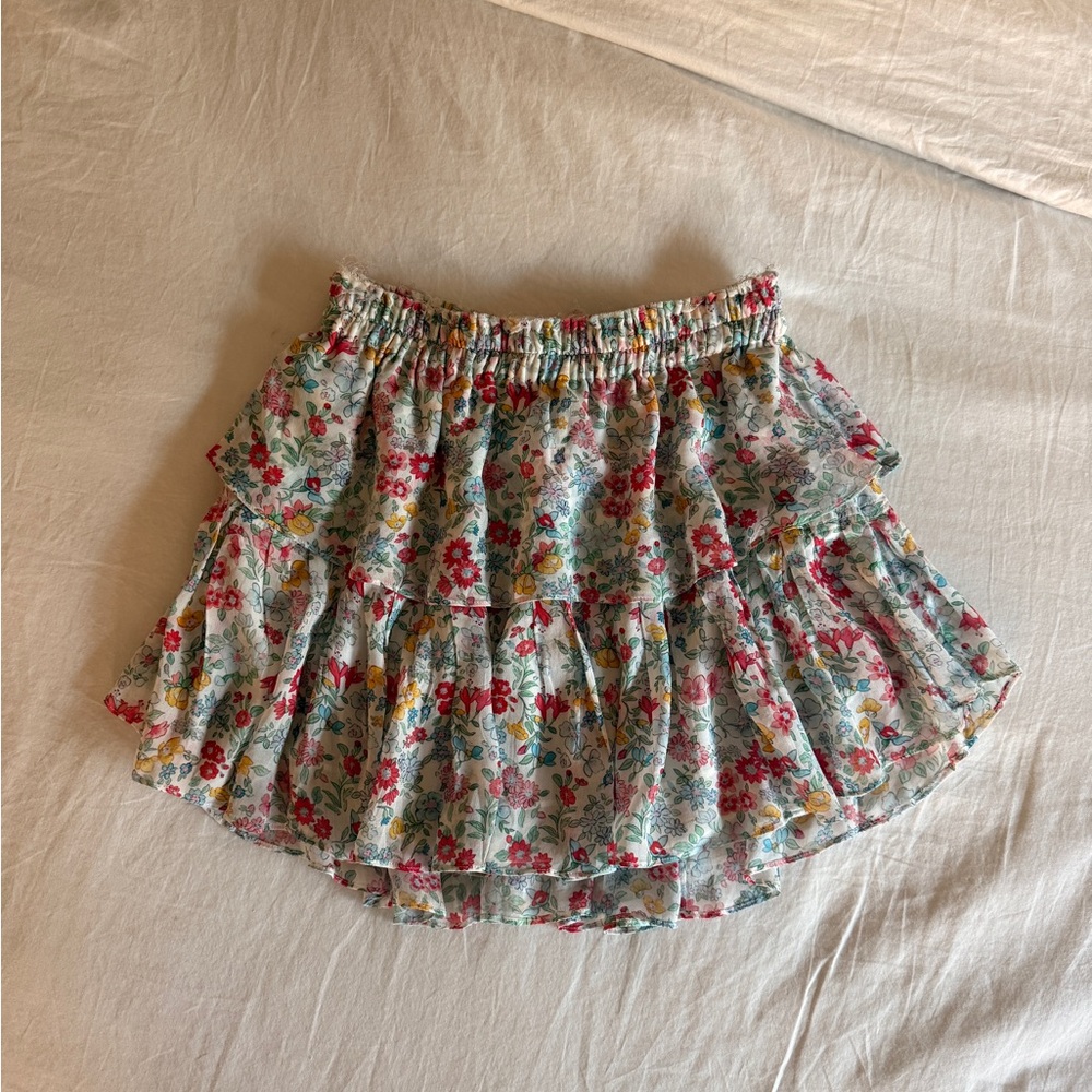 LoveShackFancy Floral Ruffle Skirt